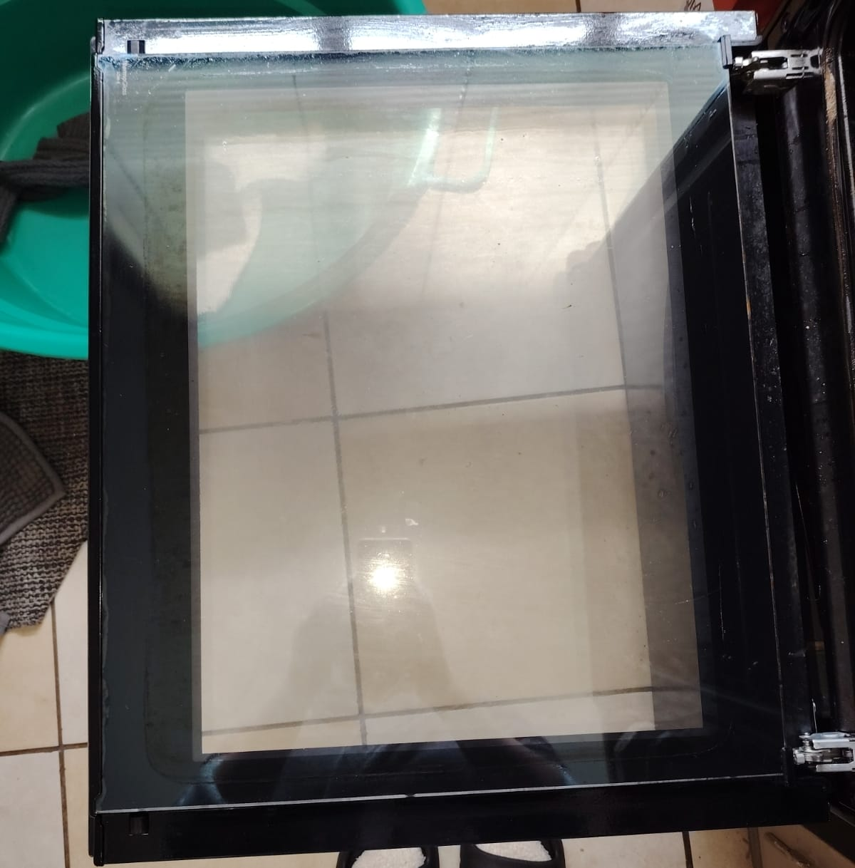 Oven Door after cleaning