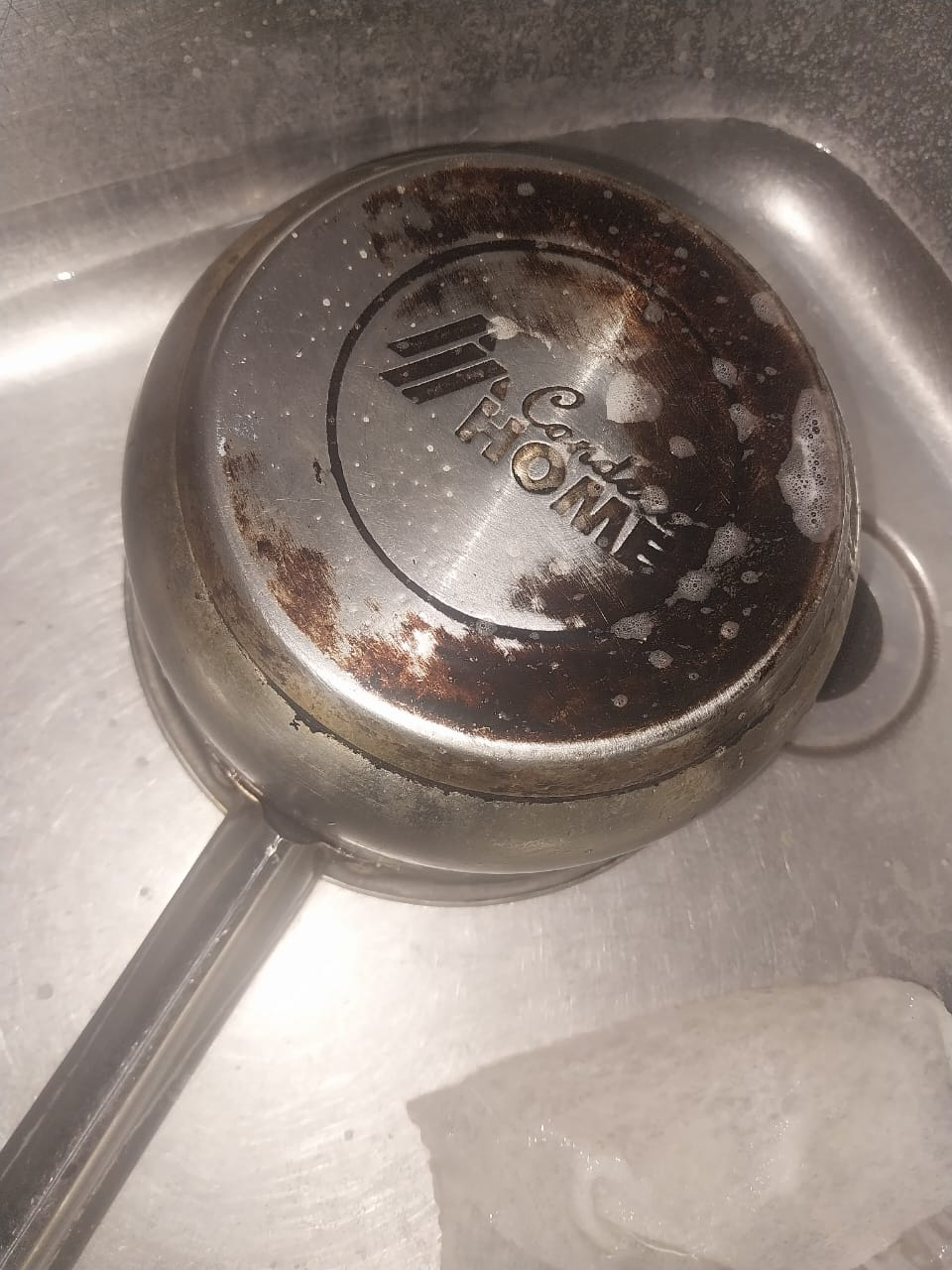 Pan before cleaning