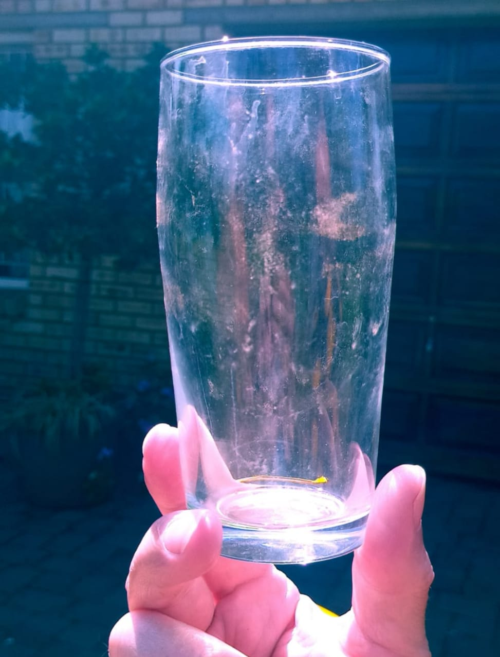 Glass before cleaning